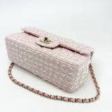 CHANEL PINK TWEED MINI TOP HANDLE BAG