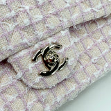 CHANEL PINK TWEED MINI TOP HANDLE BAG