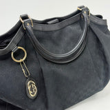 GUCCI SUKEY BLK CANVAS SHOULDER BAG