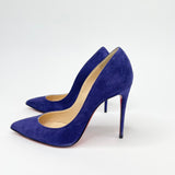 CHRISTIAN LOUBOUTIN PIGALLE FOLLIES PUMPS IN INDIGO SUEDE sz 36.5