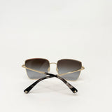 VALENTINO ROCKSTUD SQUARE BRN GRADIENT LENS & GOLD FRAME SUNGLASSES - BLuxe Boutique