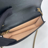 GUCCI MARMONT MINI BLK LEA FLAP CROSSBODY