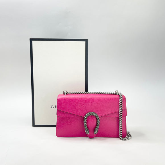 GUCCI DIONYSUS SMALL RECTANGLE FUSCHIA LEA BAG