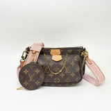 LOUIS VUITTON MULTI POCHETTE ACCESSORIES W PINK STRAP