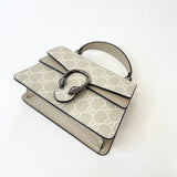 GUCCI TOP HANDLE DIONYSUS SUPER MINI TWO WAY IN OATMEAL SUPREME CANVAS & LEA 