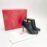 CHRISTIAN LOUBOUTIN BELLE BLK LEA BOOTS sz 35