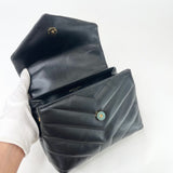 SAINT LAURENT TOY LOULOU IN BLK LEATHER WITH GHW