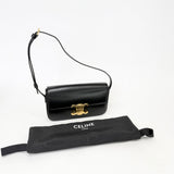 CELINE CLAUDE TRIOMPHE BLK LEA SHOULDER BAG - BLuxe Boutique