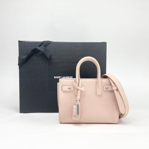 SAINT LAURENT MARBLE PINK PEBBLED SUPPLE LEA SAC DE JOUR 2 WAY TOTE