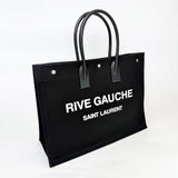 SAINT LAURENT RIVE GAUCHE BLK CANVAS TOTE - BLuxe Boutique