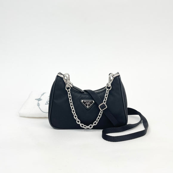 PRADA RE EDITION MINI BLK NYLON CROSSBODY