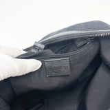 GUCCI BLK CANVAS & WEB STRAP SADDLE CROSSBODY 
