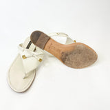 LOUIS VUITTON DICE WHT LEA SANDALS sz 37