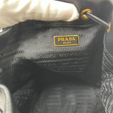 PRADA DUET TOP HANDLE BUCKET BAG IN BLK CALFSKIN LEA & GHW