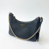 PRADA RE EDITION 2005 CROSSBODY IN BLK SAFFIANO LEA & GHW