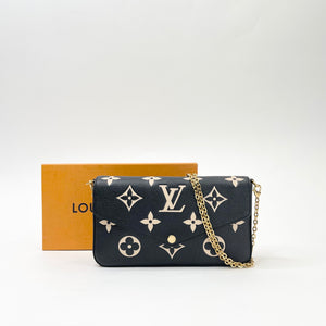 LOUIS VUITTON FELICIE POCHETTE MONO EMPREINTE LEA + CARD HOLDER INSERT