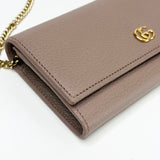 GUCCI MARMONT PINK POUDRE LEA CHAIN WALLET