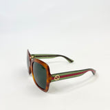 GUCCI SQUARE FRAME TORTOISE SHELL FRAME SUNGLASSES