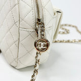 CHANEL DAY CAMERA CASE CROSSBODY IN WHT CAVIAR LEA & LT GHW