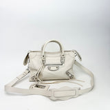 BALENCIAGA LE CITY IN WHT GOATSKIN LEA & SHW