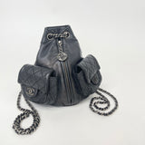 CHANEL MINI BACKPACK IS BACK IN BLK LEA & RHW