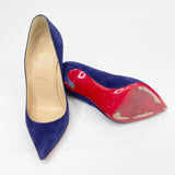 CHRISTIAN LOUBOUTIN PIGALLE FOLLIES PUMPS IN INDIGO SUEDE sz 36.5