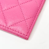 CHANEL ZIP CARD CASE IN FUSCHIA CAVIAR LEA & GHW