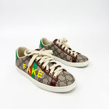 GUCCI ACE “ NOT FAKE “ SUPREME SNEAKERS sz 34 
