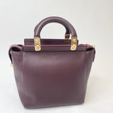 GIVENCHY HGD BURGUNDY LEA 2 WAY TOTE BAG