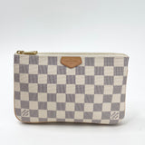 LOUIS VUITTON DOUBLE ZIP POCHETTE IN DAMIER AZUR & GHW