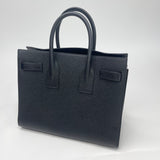 SAINT LAURENT BLK PEBBLED LEATHER SAC DE JOUR 2 WAY TOTE