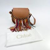 CHLOE HUDSON MULTI COLOR TASSEL & BRN LEATHER CROSSBODY