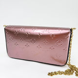 LOUIS VUITTON FELICIE POCHETTE CROSSBODY IN ROSE METALLIC MONO
