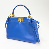 FENDI MINI BLUE LEA PEEKABOO CROSSBODY BAG