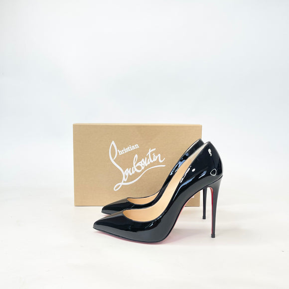 CHRISTIAN LOUBOUTIN BLK PATENT PIGALLE FOLLIES SZ 38