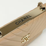 CHANEL TRENDY CC FLAP IN CAMEL CHEVRON QUILTED LAMBSKN LEA & GHW - BLuxe Boutique