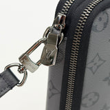 LOUIS VUITTON DOUBLE ZIP PHONE POUCH CROSSBODY IN ECLIPSE MONO - BLuxe Boutique