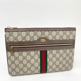 GUCCI OPHODIA GG SUPREME ZIP POUCH/ CLUTCH