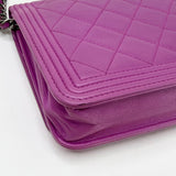 CHANEL BOY WOC IN PURPLE LAMB LEA & RUTHENIUM HW