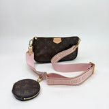 LOUIS VUITTON MULTI POCHETTE ACCESSORIES W PINK STRAP