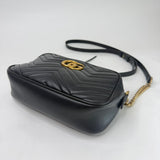 GUCCI MARMONT CAMERA BAG IN BLK LEA & GHW - BLuxe Boutique