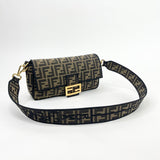 FENDI BRN FF JACQUARD LARGE BAGUETTE