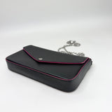 LOUIS VUITTON FELICIE POCHETTE CROSSBODY IN BLK EPI + 2 INSERTS