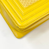 PRE LOVED CHANEL MEDIUM BOY IN YELLOW PYTHON LEA W RHW