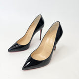 CHRISTIAN LOUBOUTIN BLK PATENT PIGALLE FOLLIES SZ 38