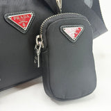 PRADA RE EDITION 2005 CROSSBODY IN BLK NYLON & RED HW