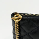 SAINT LAURENT ICARE MAXI IN BLK LMBSKIN LEA + POUCH