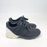 CHANEL BLK/ WHT NYLON SNEAKERS sz 37.5 - BLuxe Boutique