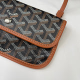 GOYARD ST LOUIS PM BLK COATED CANVAS TOTE + POUCH