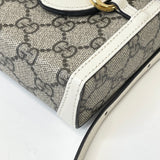 GUCCI HORSEBIT 1955 SUPREME CANVAS & WHT LEA MINI CROSSBODY BAG 